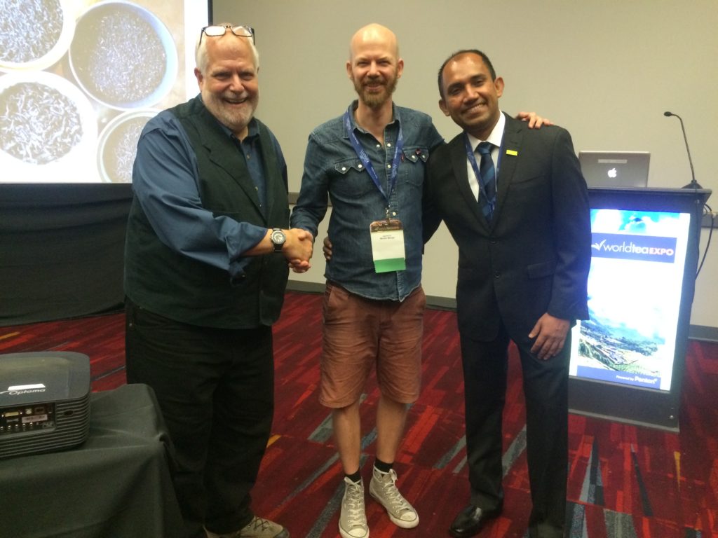World Tea Expo: Links Bill von Tea Source, rechts Sanja vom Lumbini Estate